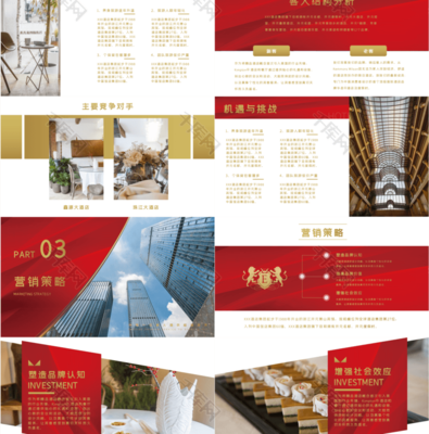 紅金大氣商務酒店營銷策劃方案PPT模板